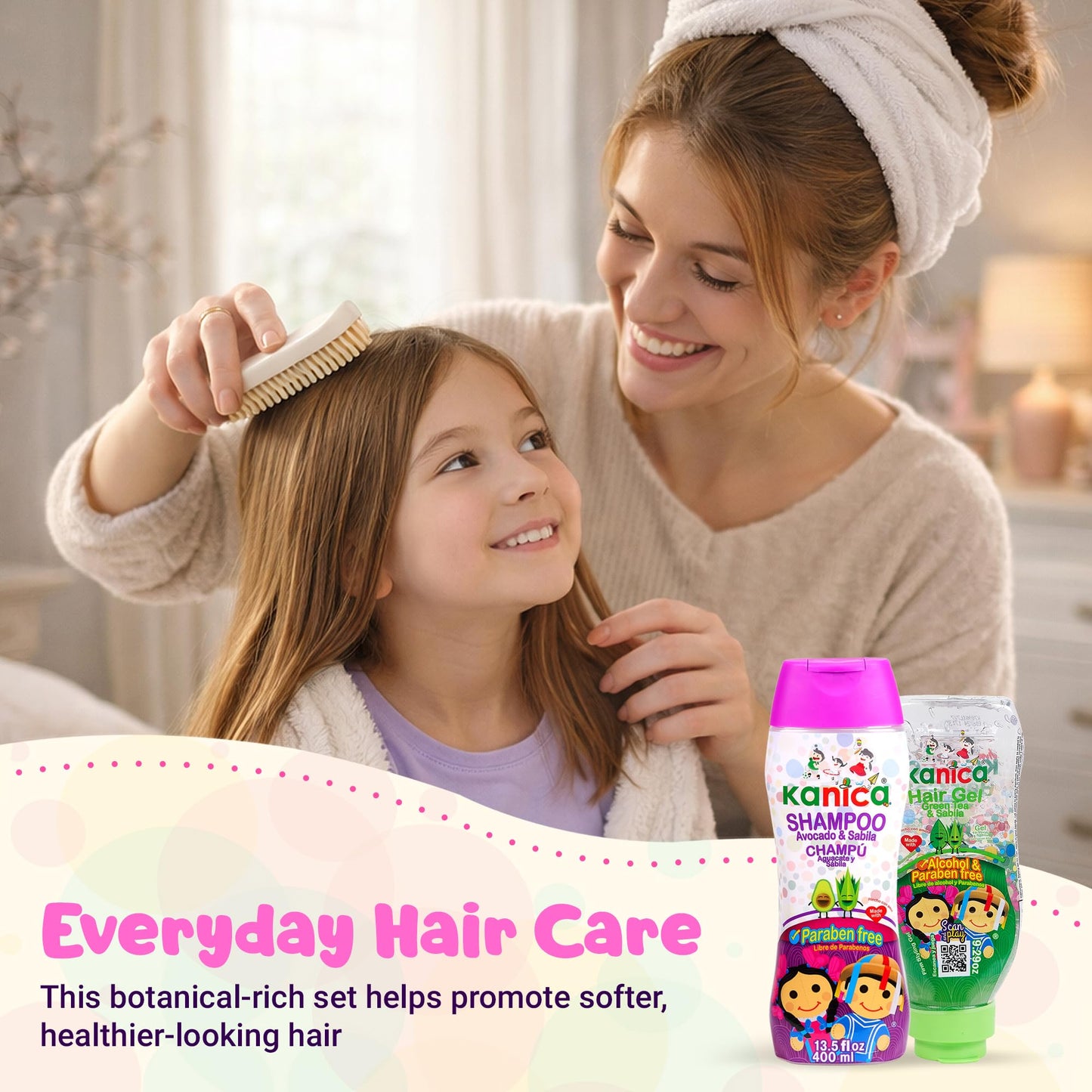 Kanica Aloe Vera & Avocado Hair Care Kit - 13.5oz Shampoo + 9.29oz Alcohol-Free Gel - Nourishing Products for Kids & All Hair Types - Paraben & Cruelty Free & Harsh Chemical-Free