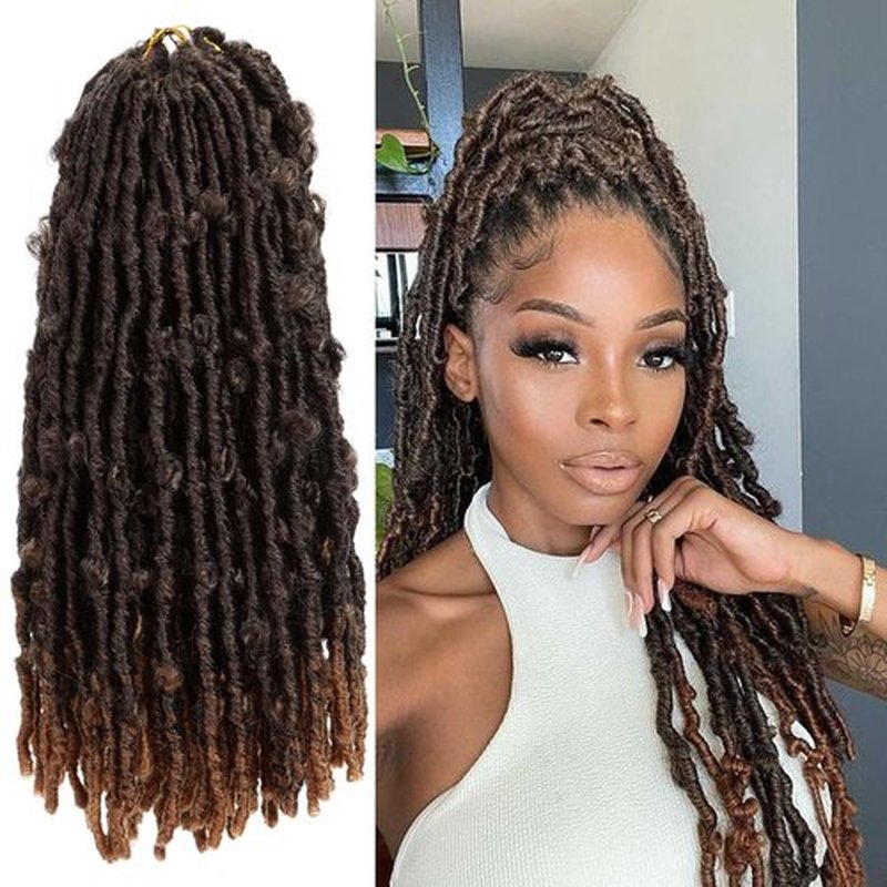 PURSHINE 6Packs Butterfly Locs 30Inch Long Crochet Hair Pre Looped for Women Girls Kids,Faux Locs Crochet Hair（27-Light Brown Mixed Black）