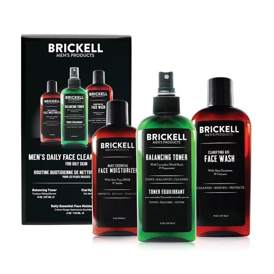 Brickell Men's Daily Face Cleanser - Oily Skin Gel Wash with Aloe & Hyaluronic Acid | Unscented