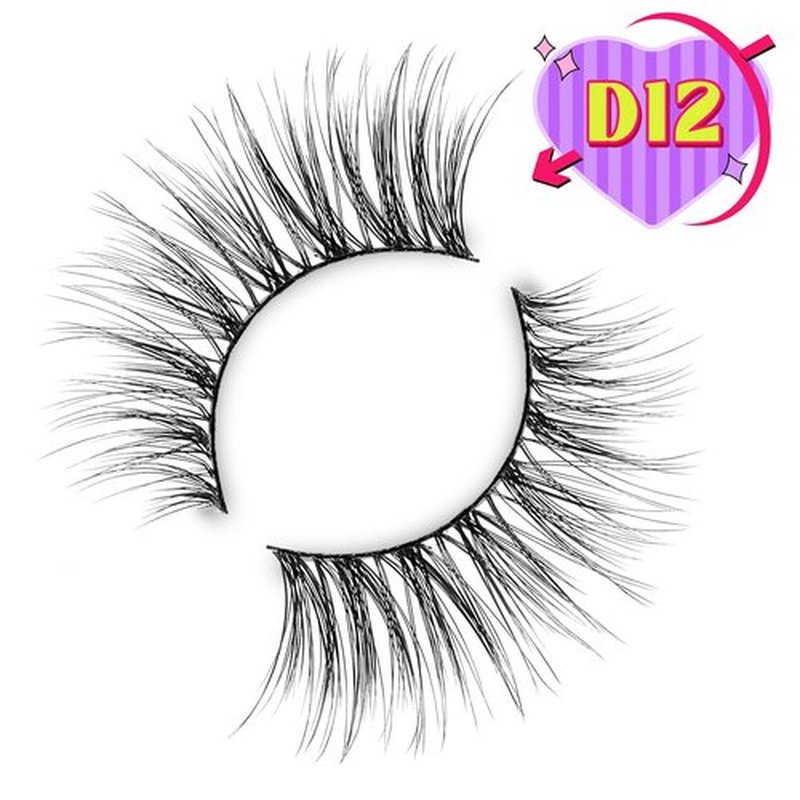 Onlyall Natural Lashes Wispy Lashes Natural Look False Eyelashes Natural Flared Eyelashes False Eye Lashes Soft Fluffy Lashes 7 Pairs D12 Flirty-13mm