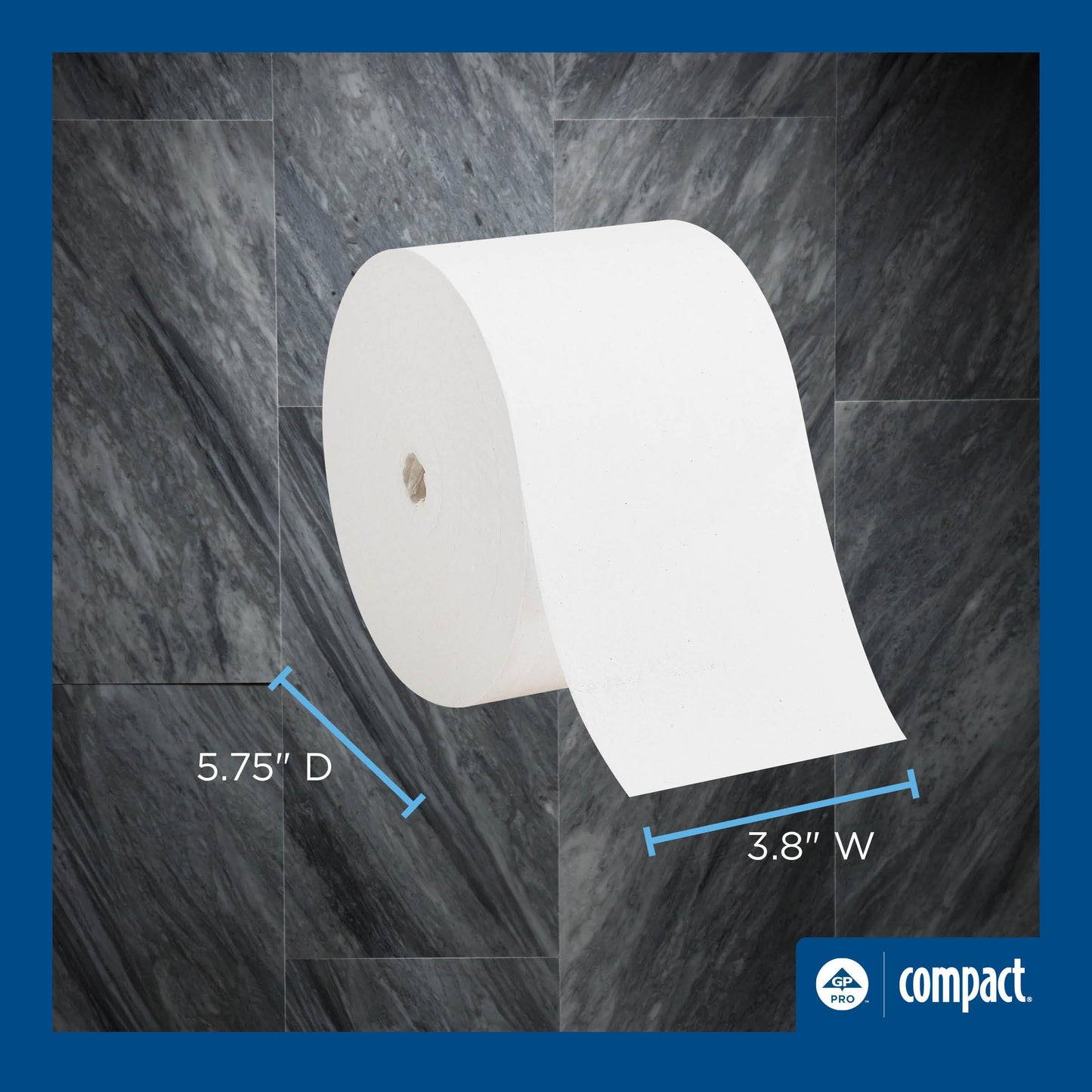 Compact Coreless 1-Ply Recycled Toilet Paper by GP PRO (Georgia-Pacific), 19374, 3,000 Sheets Per Roll, 18 Rolls Per Case