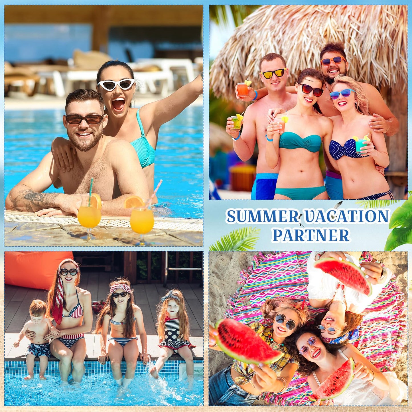 Dansib 12 Pcs Mini Sunscreen Bulk for Summer Party Wedding SPF 30 Water Resistant Sunscreen Lotion Bulk 1oz Travel Size for Thank You Gifts Wedding Supplies (Vacation Time)