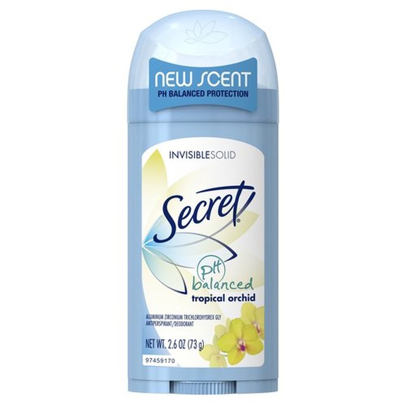 Secret Invisible Solid Tropical Orchid Antiperspirant/Deodorant, 2.6 Ounce