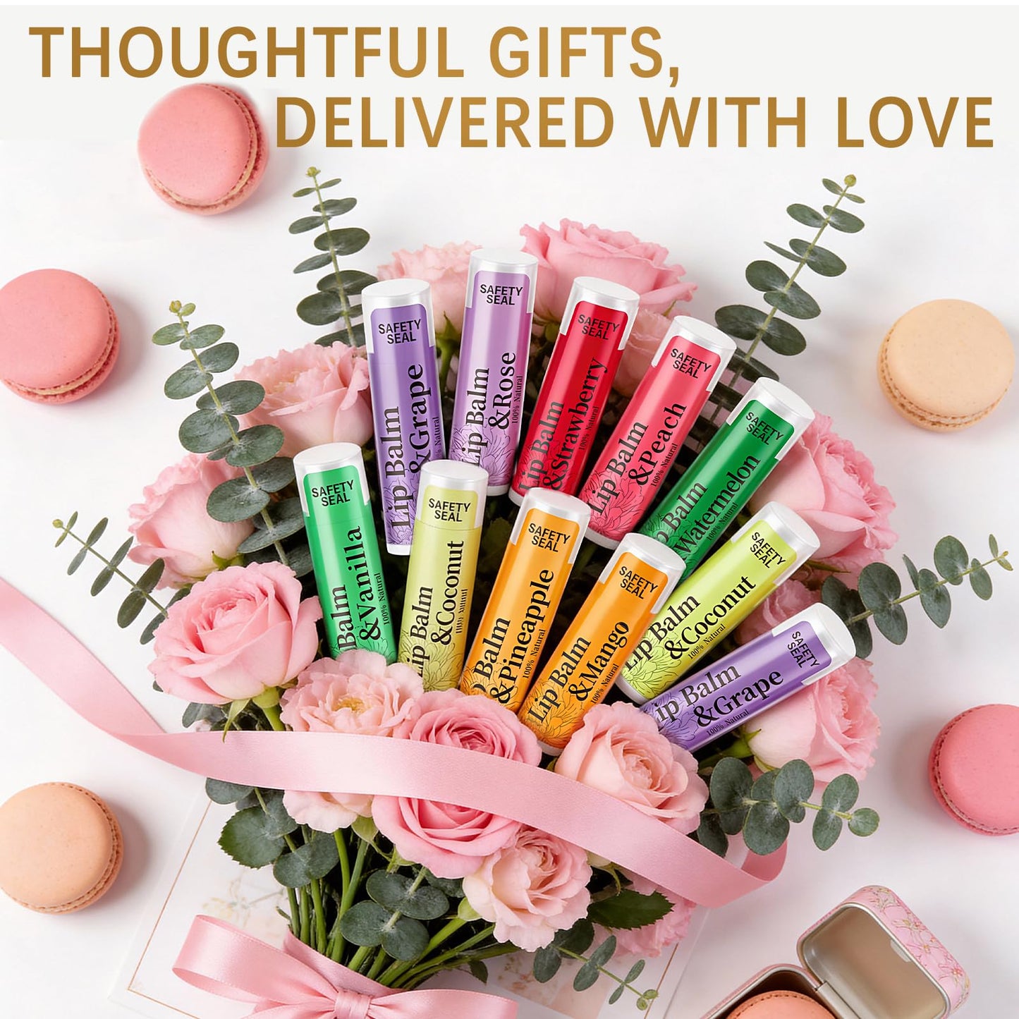 RBUGR Lip Balm Bulk Lip Balms & Moisturizers 168 Pack 12 Flavored