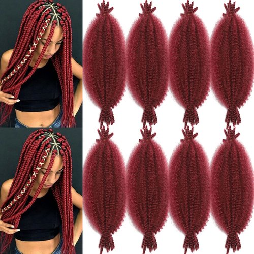 Parceria 12 Inch Springy Afro Twist Hair 8 Packs Marley Twist Braiding Hair Pre-fluffed Spring Twist Hair Kinky Hair Afro Twist Hair Marley Hair for Faux Locs (12 Inch (Pack of 8), Bug# Marley Twist)
