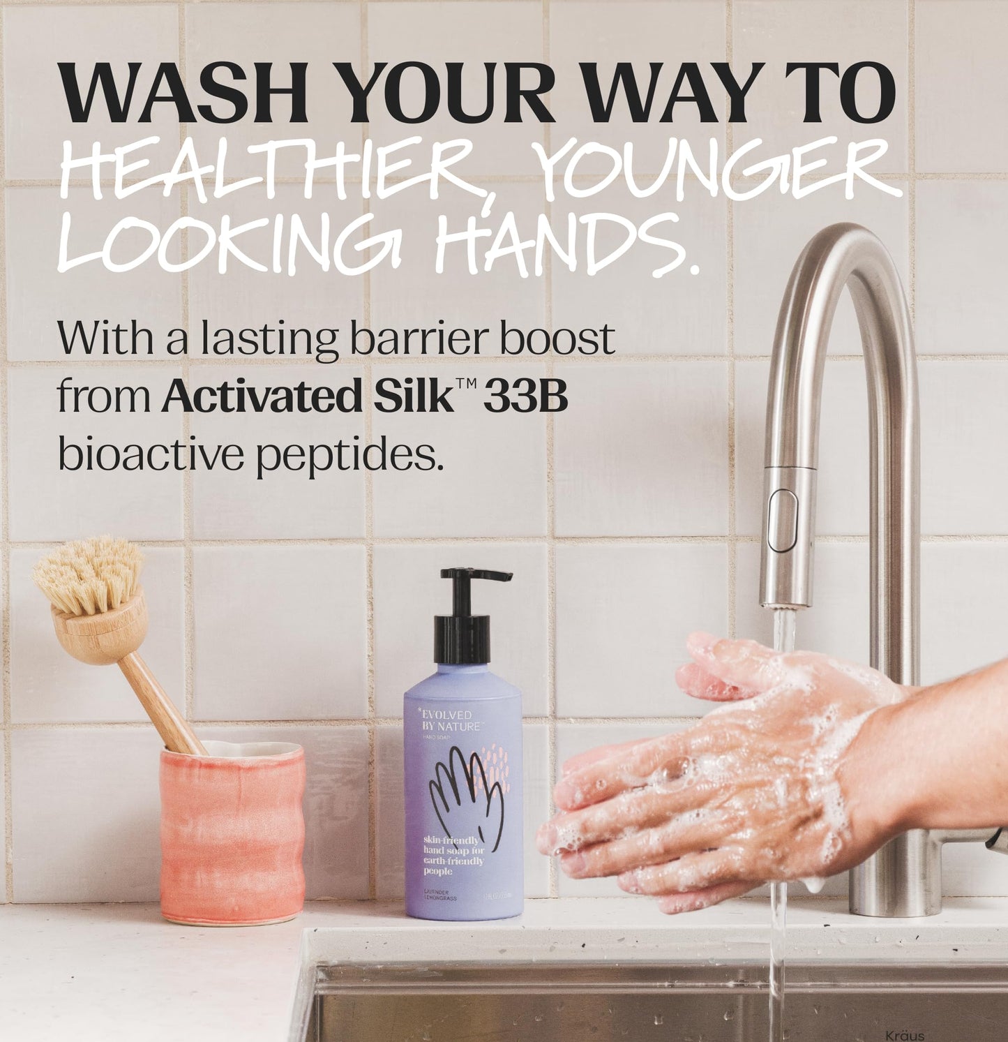 EVOLVED BY NATURE Liquid Hand Soap, 12 Oz (Pack of 3), Lavender Lemongrass, Biodegradable Formula