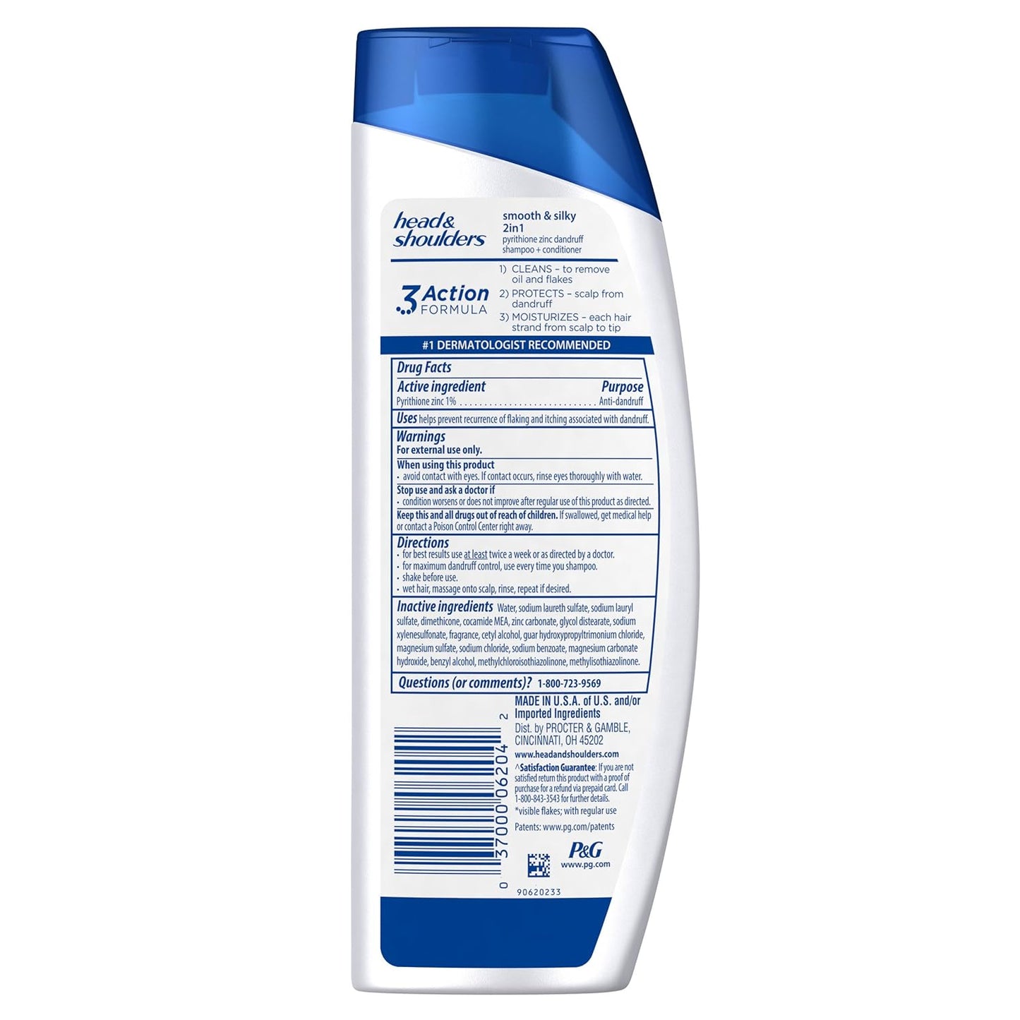Head & Shoulders Smooth & Silky 2-in-1 Dandruff Shampoo & Conditioner - 13.5 Fl Oz (2 Pack)