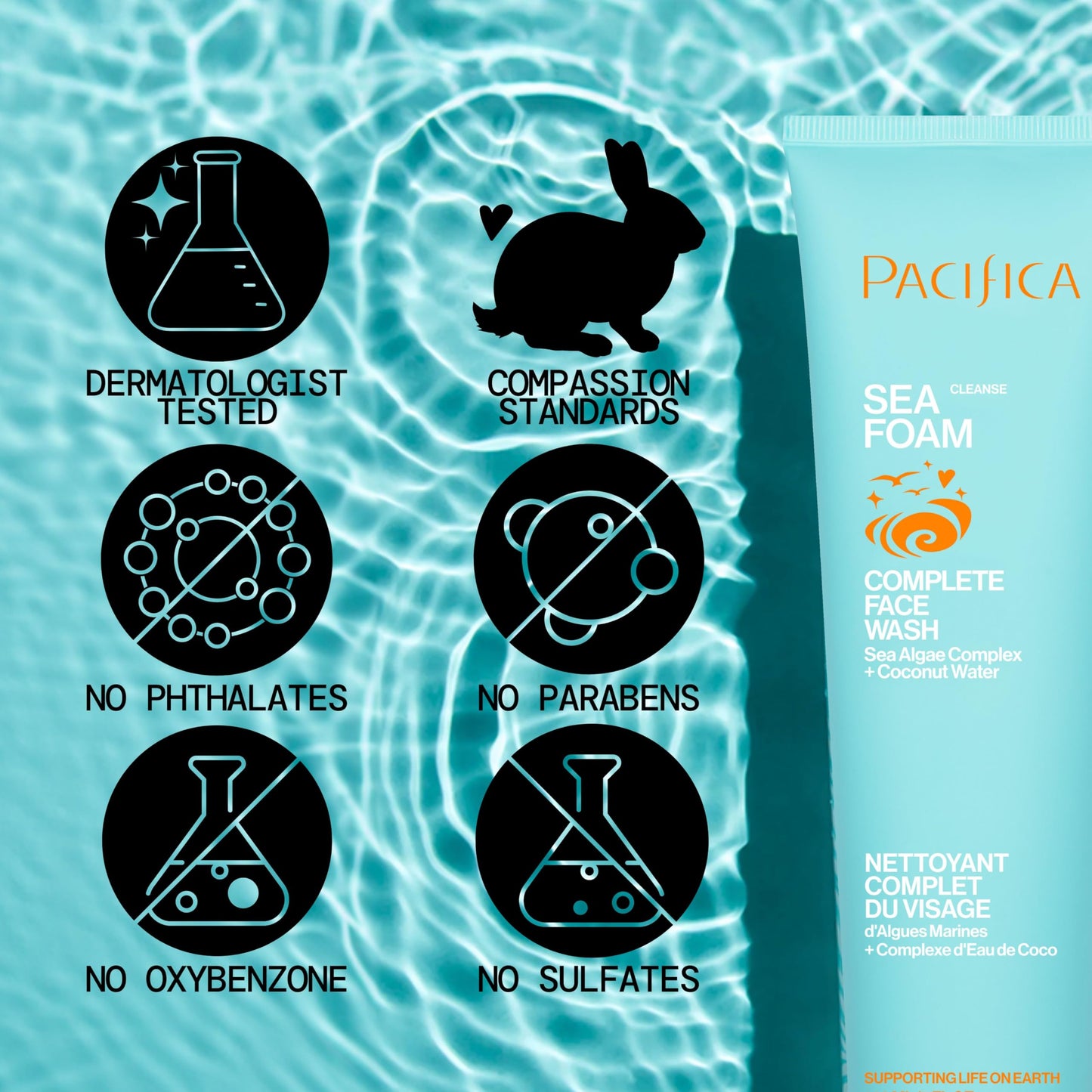 Pacifica Face Wash Set - Preppy Skincare Gift Set Value Kit for Holidays | Brightens, Tones and Deep Cleans |Glow Baby, Kale Detox and Sea Foam | 3 Pack