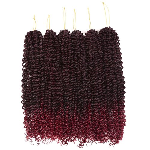 WIGER Kinky Curly Braiding Hair Marlybob Crochet Hair 1B/BUG Jerry Curly Passion Twist Hair 18 Inches Long Curly Crochet Braids for Women Synthetic Kinky Twisted Hair Extensions (6 Packs, 1B/BUG)