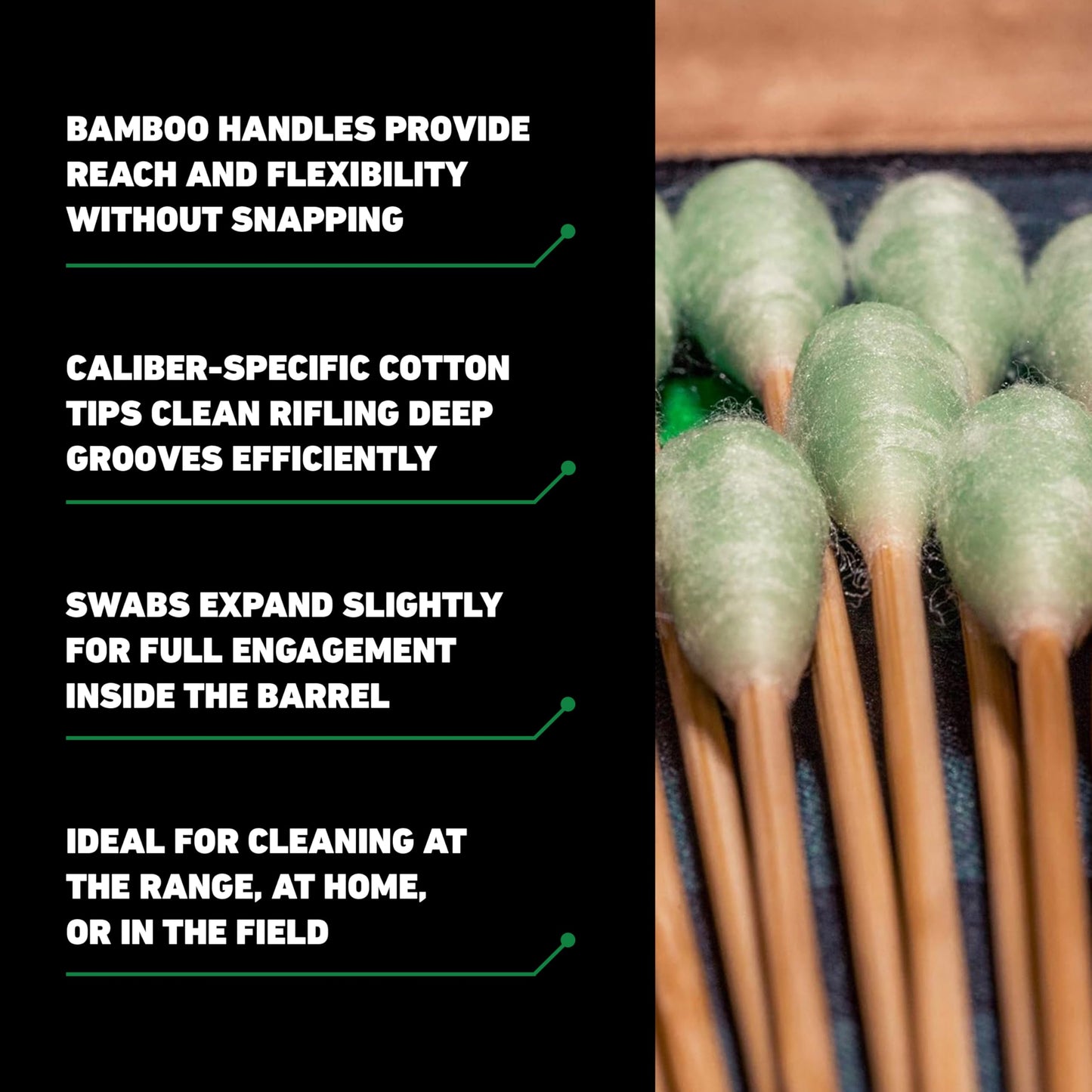 Clenzoil Field & Range Bore Stix | Pre-Saturated Gun Cleaning Cotton Swabs | Caliber Specific Gun Barrel Swabs for Pistols 22 Cal, 9mm, 40 Cal, 45 Cal .22 Caliber - 5.56 MM