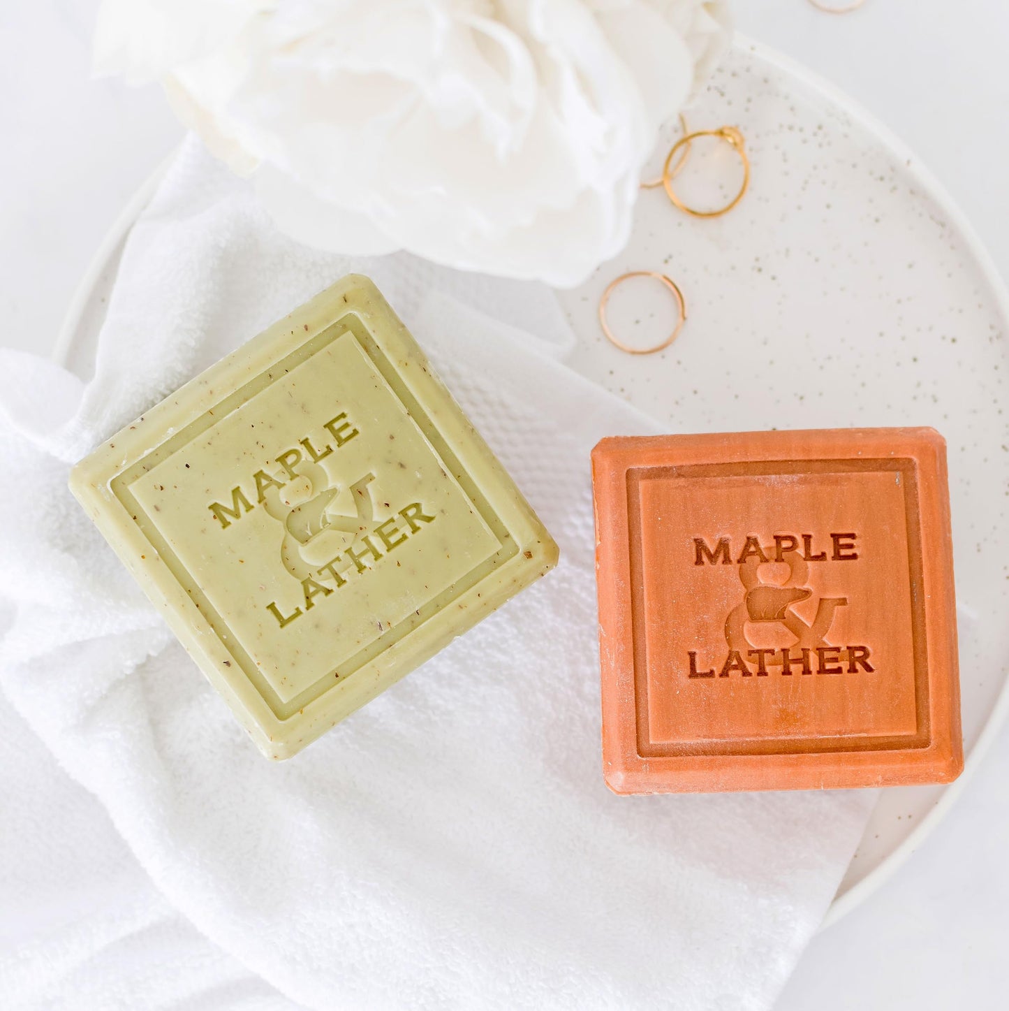 Maple & Lather Triple Milled Bar Soap with Shea Butter, Lemon Verbena Scent, Long-Lasting, Exfoliating, Moisturing, Sustainably Sourced, 209g - Made in Provence, France