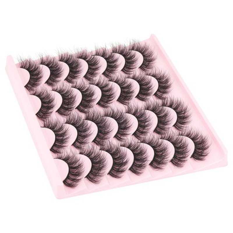 Wispy False Eyelashes Cat Eye Lashes Natural Look Fluffy Mink Lashes 16mm Strip Eyelashes Pack Wholesale 14 Pairs 4D Volume Multipack by TNFVLONEINS