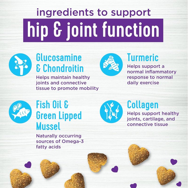 Wellness Grilled Chicken Soft Chews - Hip & Joint Health Supplements for Dogs | 45 Count