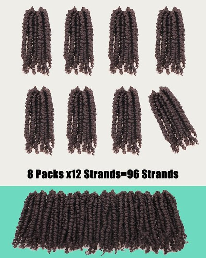 Miss Sula Passion Twist Hair-Pre-twisted Passion Twists,Pre-Looped Crochet Braids Made Of Bohemian Hair Synthetic Braiding Hair Extensions (6 Inch(Pack of 8), 4#)