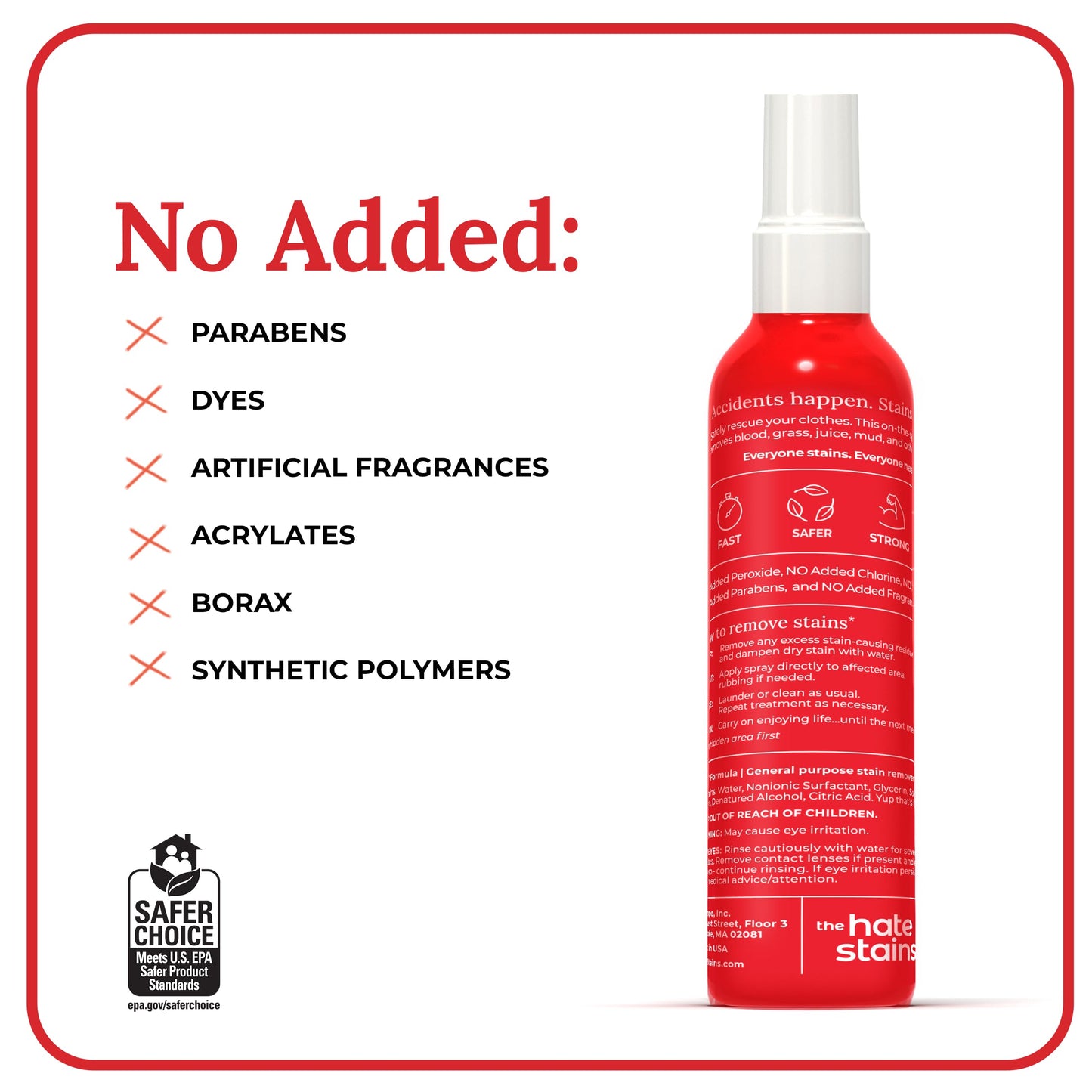 Emergency Stain Rescue Stain Remover Spray - For Wine & Coffee - Blood Stain Remover Clothes & Laundry - Carpet Cleaner Spray with No Added Phosphates - 2 x 4 Fl Oz