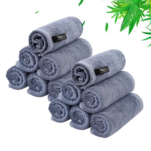Wash Cloths 12 Pack, Reusable Makeup Remover Cloths, Super Soft and Gentle Face Towel for Sensitive Skin, 10x10 inch Small Face Washcloths, Easy to Rinse Slate Blue Facial Cleansing Cloths
