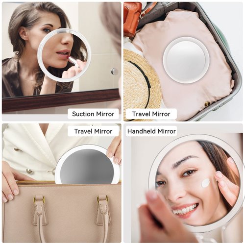 MIYADIVA Magnifying Mirror, 20X Magnifying Mirror Suction Cup for Travel Magnifying Mirror, 20X Travel Makeup Mirror Stick on Mirror for Eyes Makeup 6 Inch