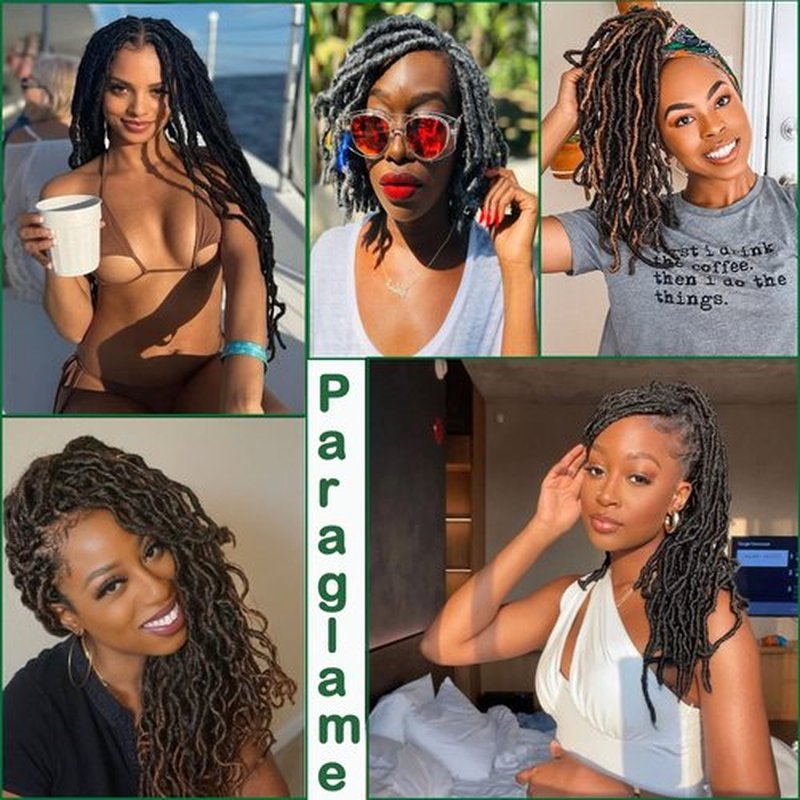 Paraglame 14 Inch Grey Soft Locs Crochet Hair, 8 Packs Faux Locs Crochet Braids, Pre Looped Goddess Soft Locs Crochet Hair for Butterfly Locs (8Packs, Tgrey)