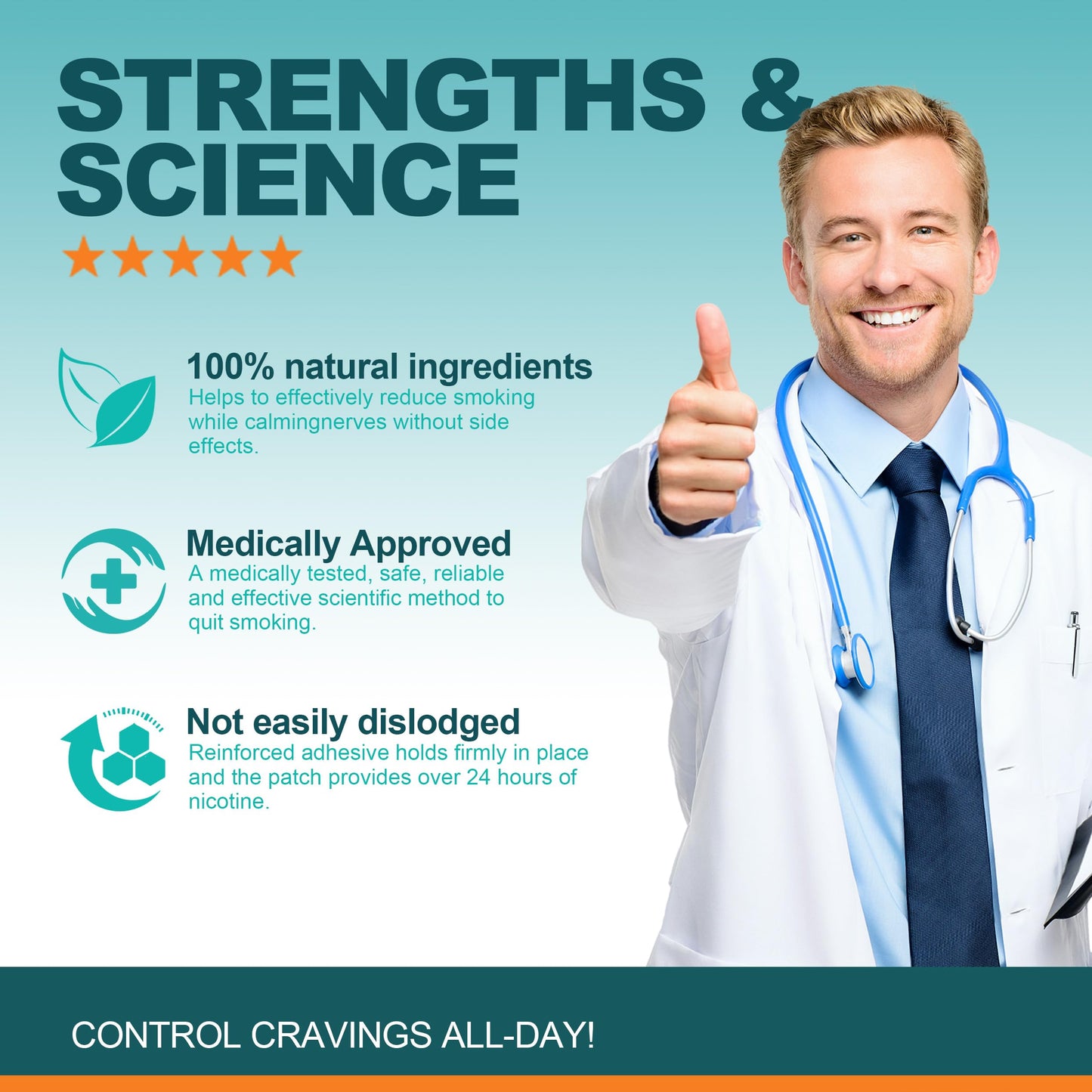 Nicotine Patches Step 1 Effective Helps Quit Smoking, 21 mg, 30 Patches Smoking Aid to Help Quit Smoking, Each Patch Provides a 24-Hour Nicotine Transdermal System