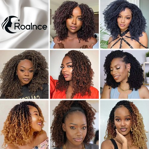 3 Packs Yankee Twist Crochet Braids Hair Passion Twist Pre Looped Curly Braiding Pretwisted Hair Extensions for Senegalese Black 8 Inch 1B#