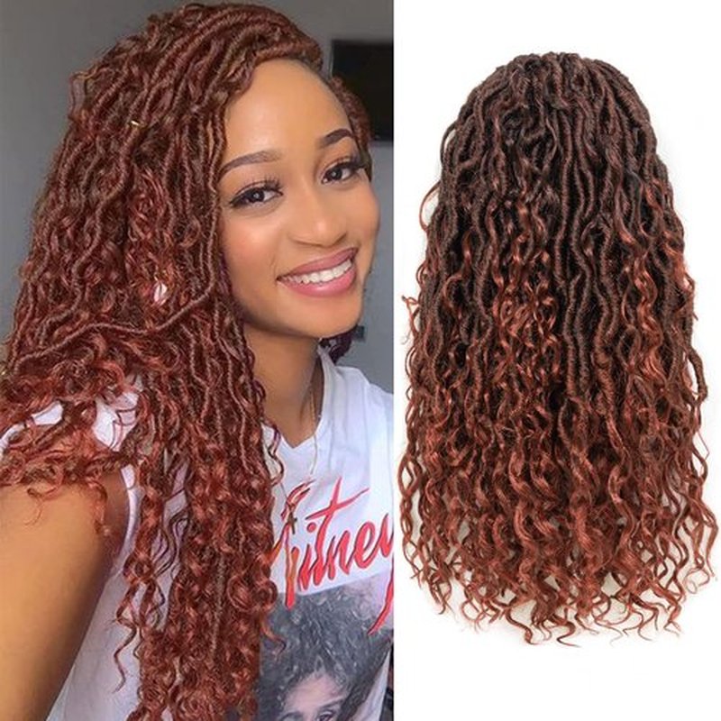 Goddess Locs Crochet Hair 18 Inch 8 Packs Faux Locs Crochet Hair For Black Women Crochet Hair Pre Looped Crochet Faux Locs With Curly Ends River Locs Crochet Hair(18 Inch, 1B/350)