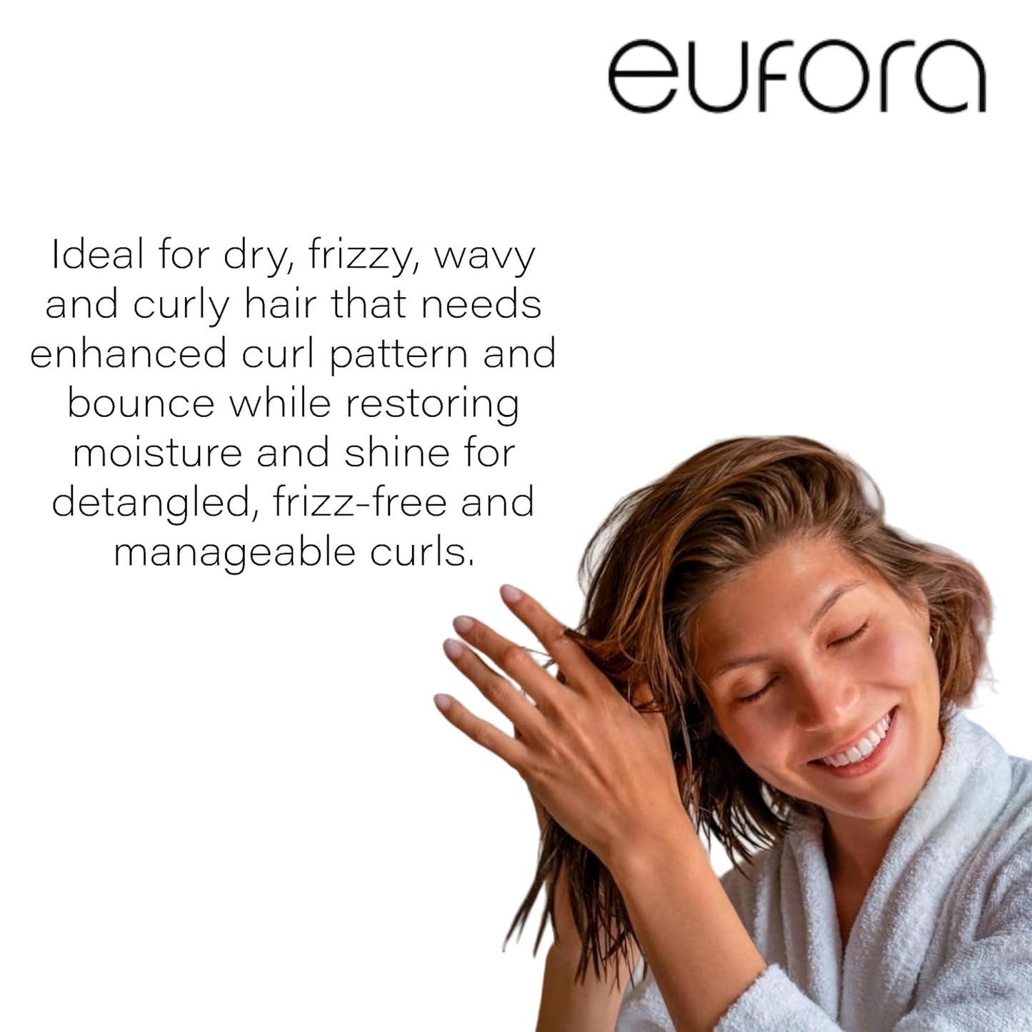 Curl Enhancing Conditioner for Curly Hair - Eufora 8.45 oz | Moisturizing & Frizz Control