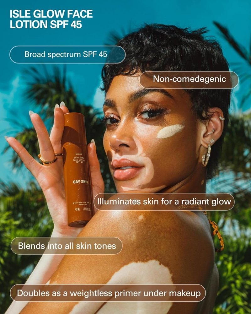 Cay Skin Isle Glow Face Moisturizer SPF 45 & Invisible Sunstick SPF 35 Set - Illuminating Primer & Travel Size Sunscreen