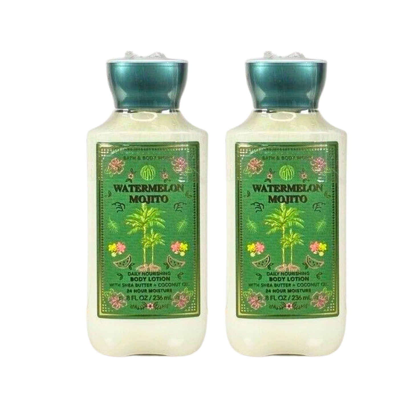 Bath & Body Works Body Lotion Pack of 2, 8oz Each (Watermelon Mojito)
