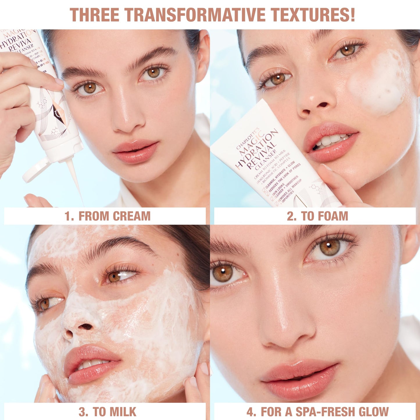 Charlotte Tilbury Hydration Revival Skincare Discovery Set - Travel Size Skincare Kit with Magic Hydration Revival Cleanser, Glow Toner and Magic Water Cream