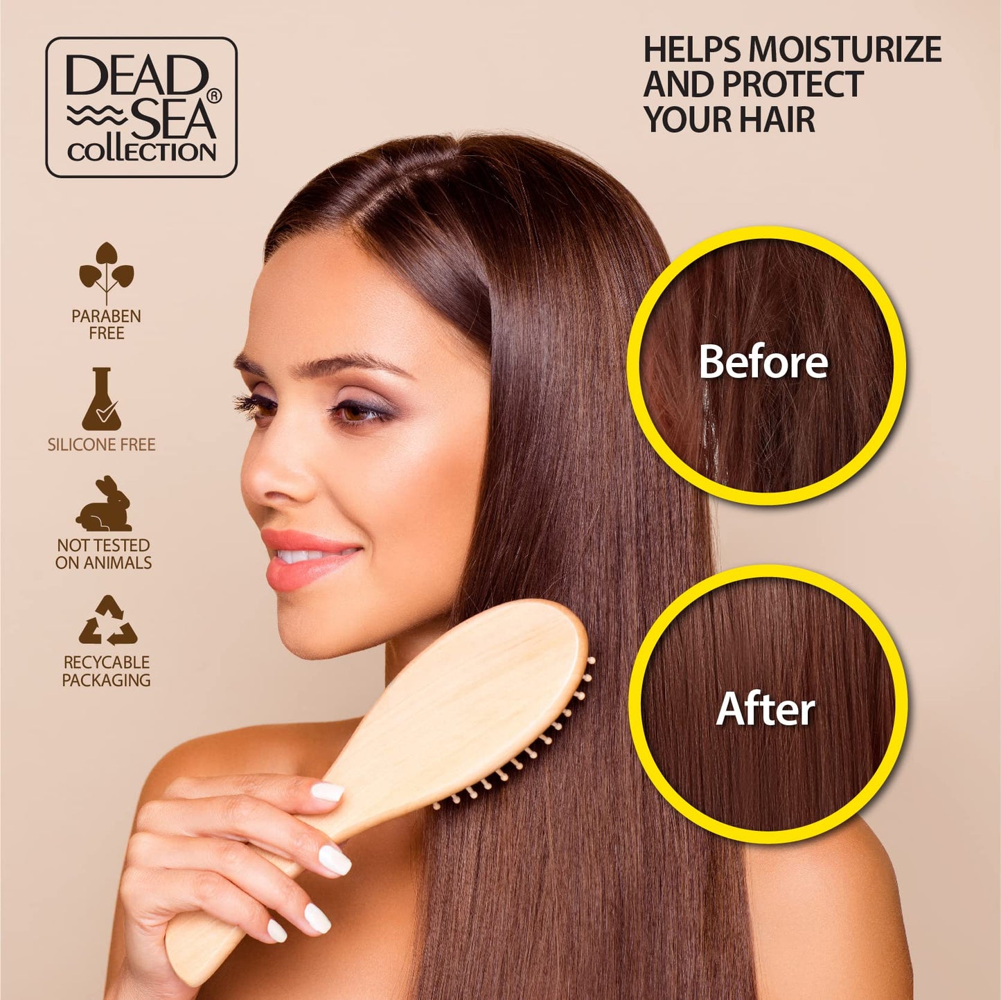 Dead Sea Collection Shampoo and Conditioner Set with Macadamia Oil – Hydrating Softening Hair Products with Dead Sea Minerals for All Hair Types – Set of 2 Bottles (33.8 & 30.6 Fl. Oz.)