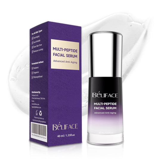Peptides Face Serum with Hyaluronic Acid - Anti-Aging Collagen Booster for All Skin Types | 1.35 Fl. Oz
