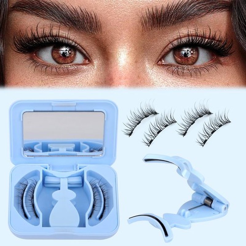 JIMIRE Magnetic Eyelashes with Applicator Upgraded Magnetic Eyelshes Natural Look Wispy Magnetic Lashes Reusable Lightweight Magnetic Lashes with Applicator No Glue No Eyeliner Needed 1 Pair Pack