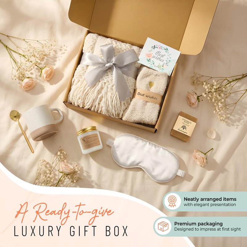 Get Well Soon Gift Basket for Women | Self Care Gift Care Package | Thinking of you Birthday Gifts for Mom, Friend, Sister | After Surgery, Sympathy Gift for Loss of Loved one