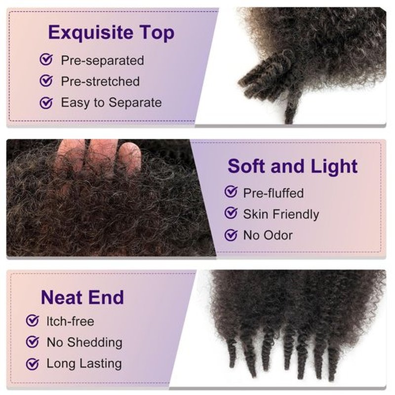 Sunsmilely Wrapping Hair for Soft Locs 12 Inch Marley Twist Braiding Hair Dark Brown Afro Spring Twist Hair for Faux Locs 8 Packs Afro Twist Hair Synthetic Pre-fluffed Spring Twist Hair Extensions