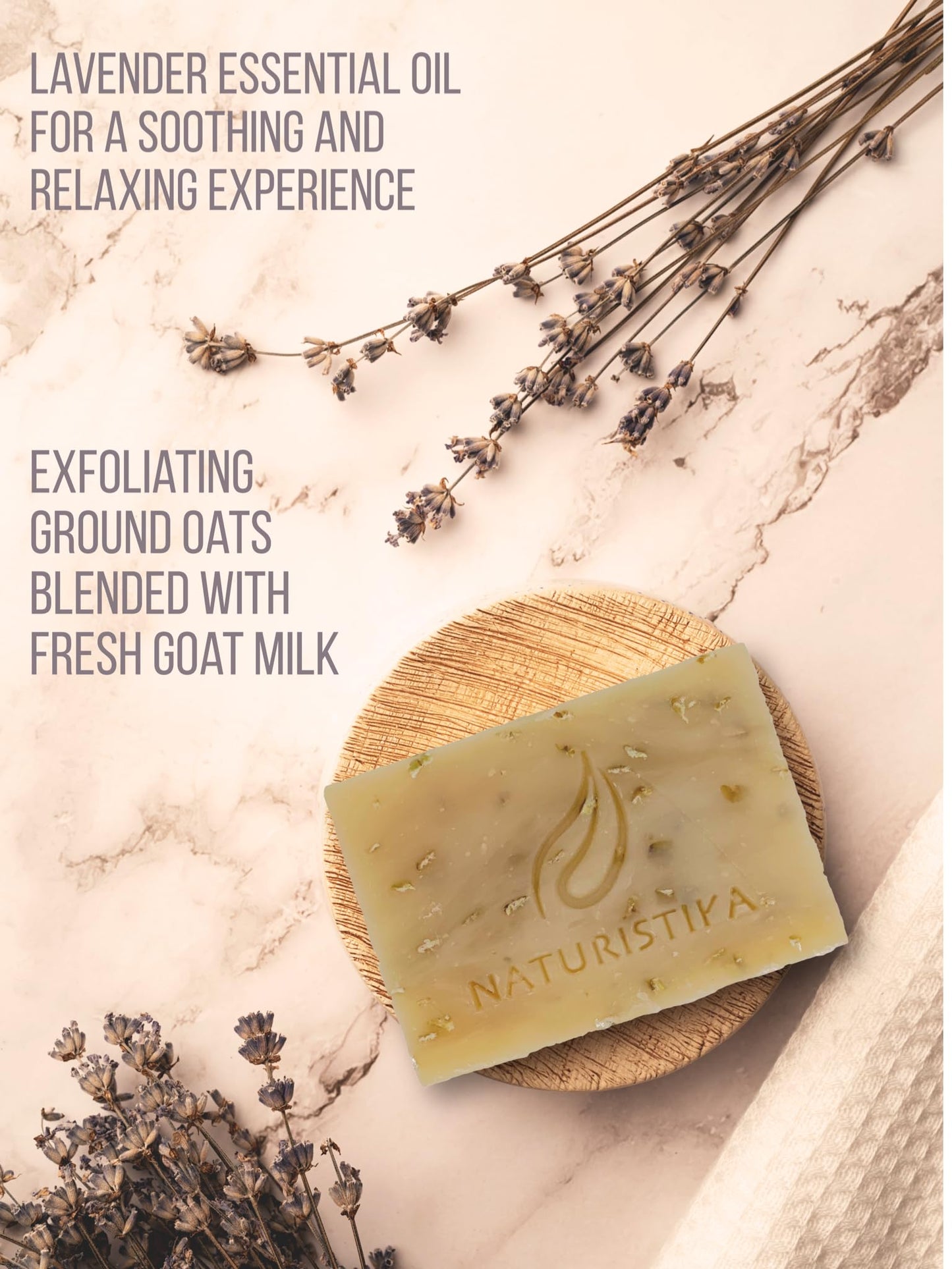 Lavender Oatmeal with Goat Milk Soap Bar (3 Pack), All Natural Handcrafted with Organic Oils. Face and Body Soap for Men, Women and Teens. SLS Free, NO Parabens, Handmade in USA.