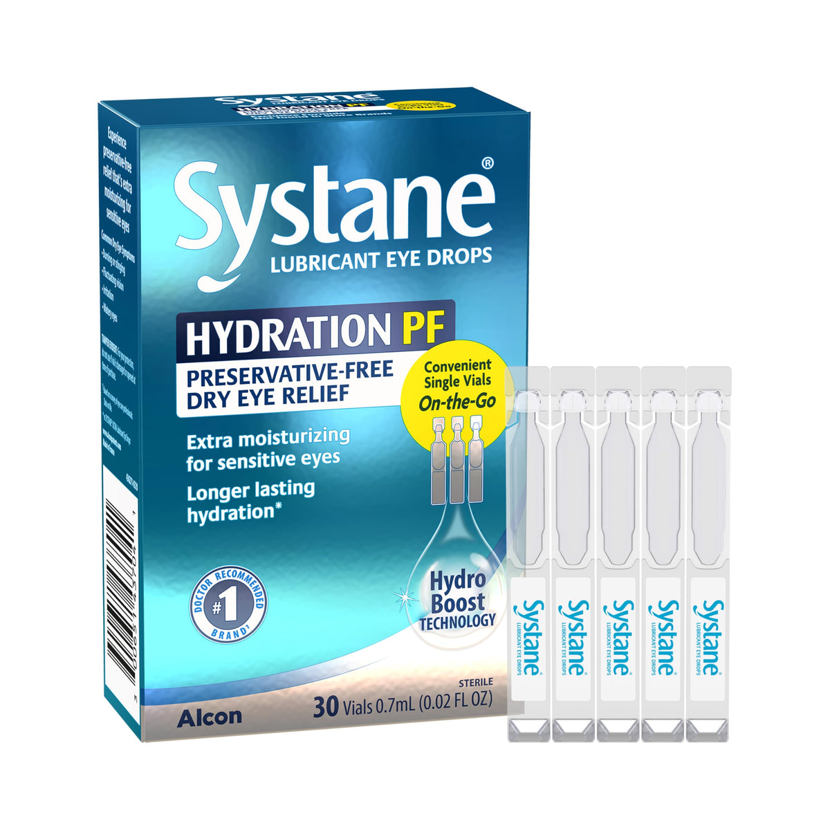 Systane HYDRATION Preservative Free Dry Eye Drops, 30 Ct Single Use Vials