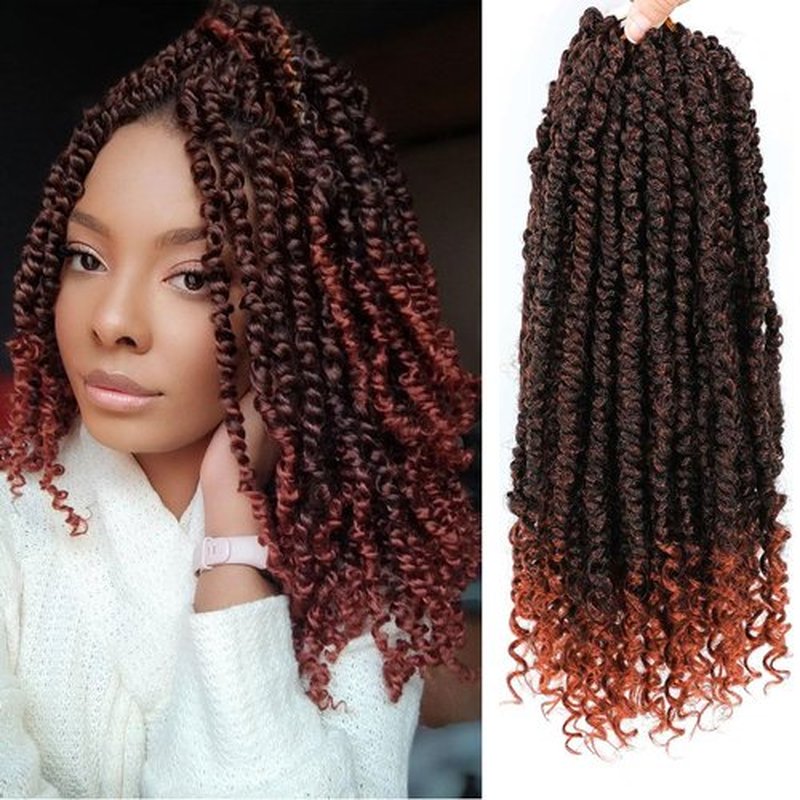 350 Passion Twist hair Pretwisted, 10 Inch 9 Packs Passion Twist Crochet Hair,Soft Pre Twisted and Looped Crochet Hair For Women, Short Curly Crochet Braids(10",T1B/350#)