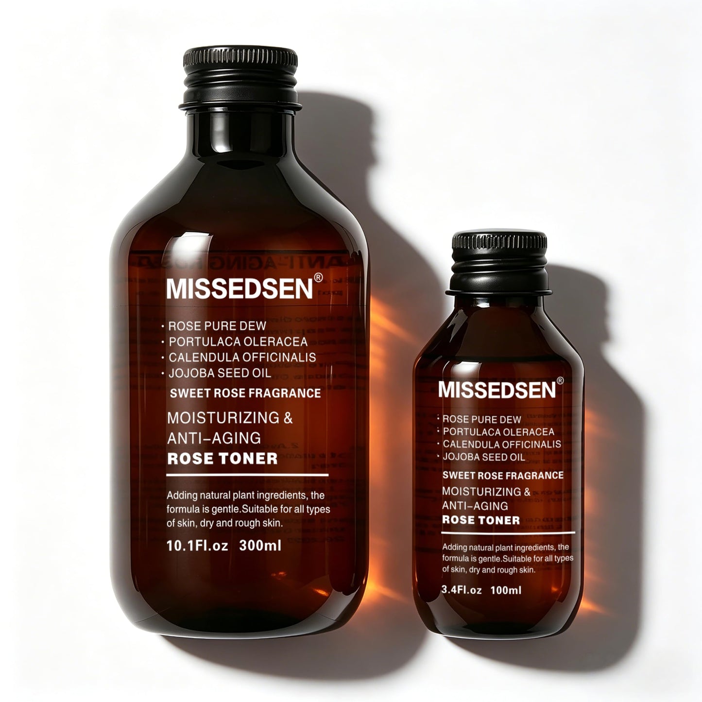 MISSEDSEN Rose Water Face Toner, 10.1Fl oz & Travel Size 3.4Fl oz
