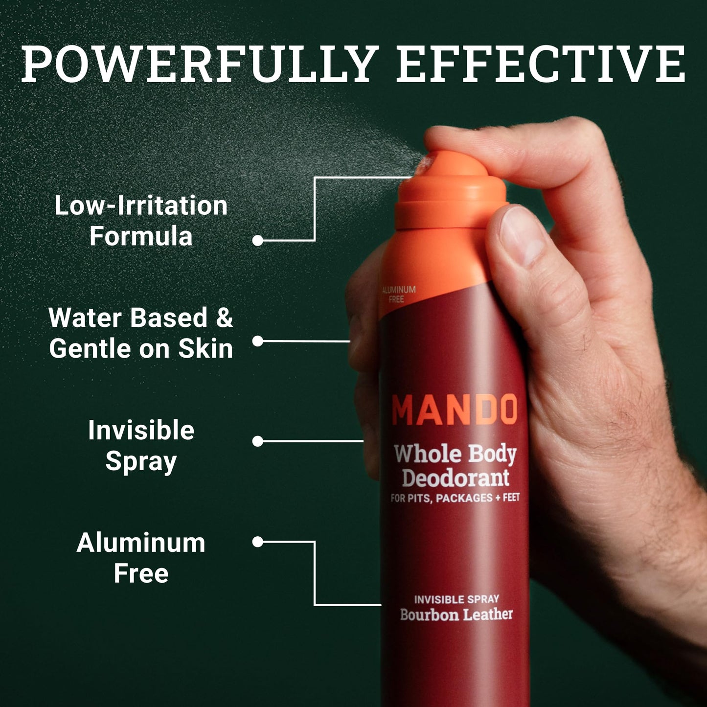 Mando Whole Body Deodorant - Stick and Spray - 2 pc Bundle - Bourbon