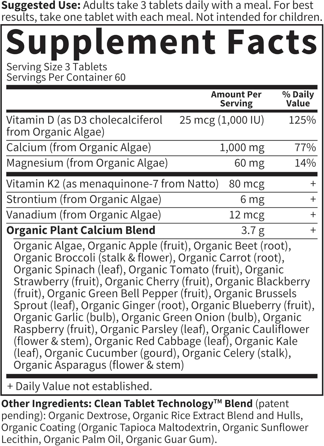 Garden of Life Calcium Supplement with Magnesium & Organic Vitamin D3 K2, Made from Whole Foods, Gluten-Free, 180 Count