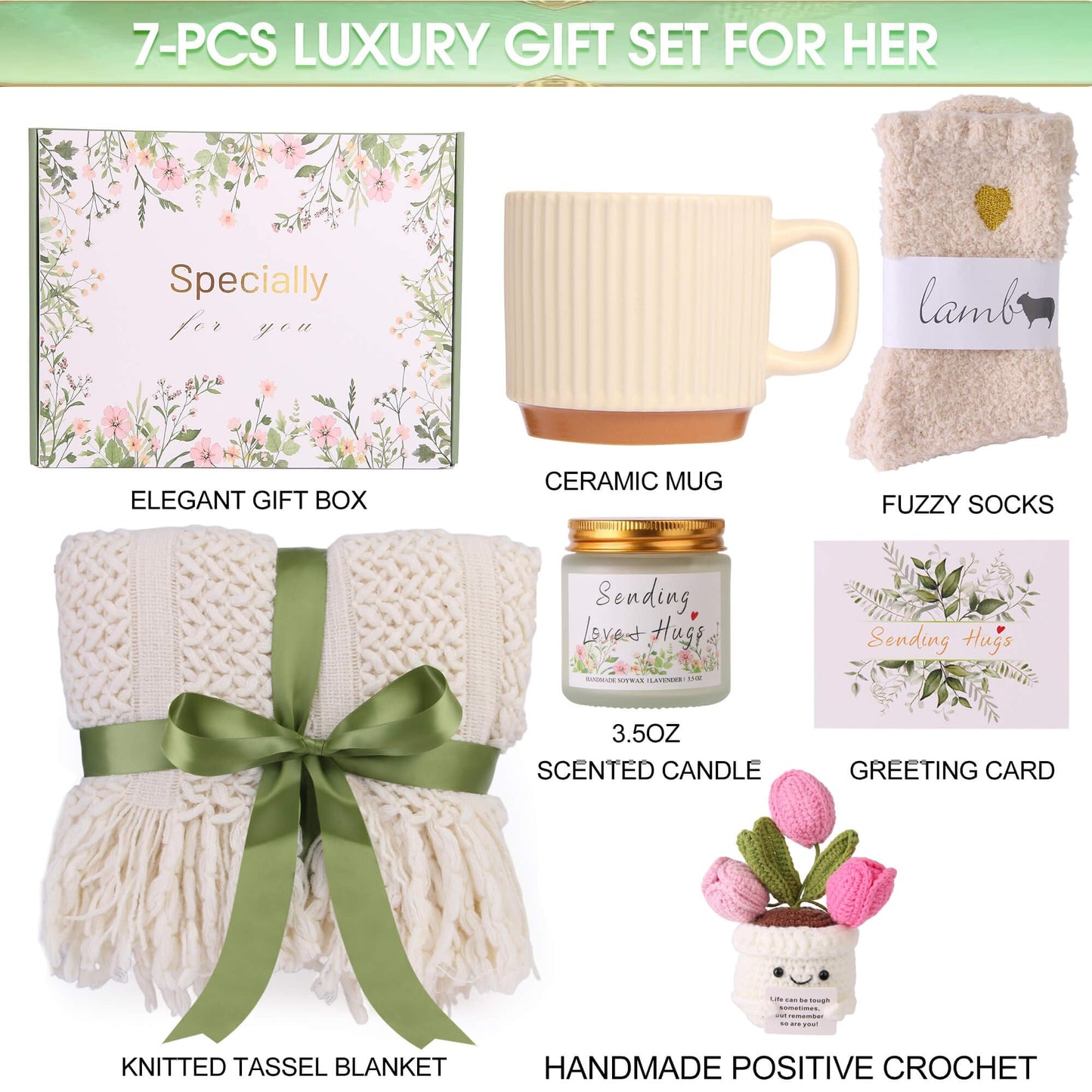 Get Well Gift for Women, after Surgery Gifts, Birthday Gifts Baskets for Women Self Care Gift, Thinking of You Relaxation Stress Care Package for Her Wife Mom Friend Sister Girlfriend