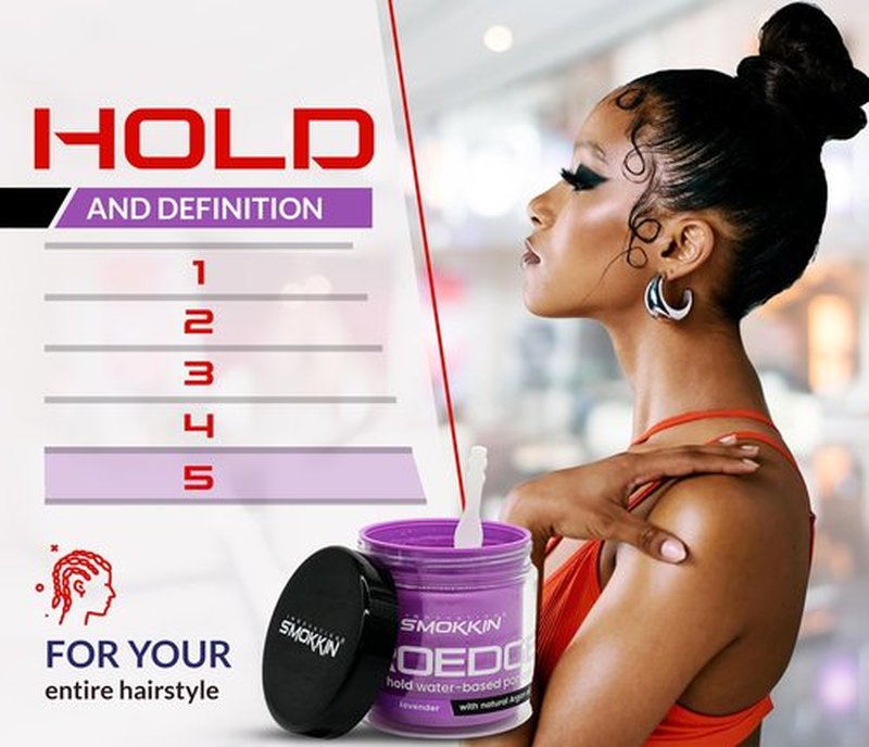 INNOVATION SMOKKIN Pro Edge Hair Styling Gel - Type Free Alcohol Free, Stylish Hair Gel with Strong Water Based Pomade (Lavender 16 Fl oz)
