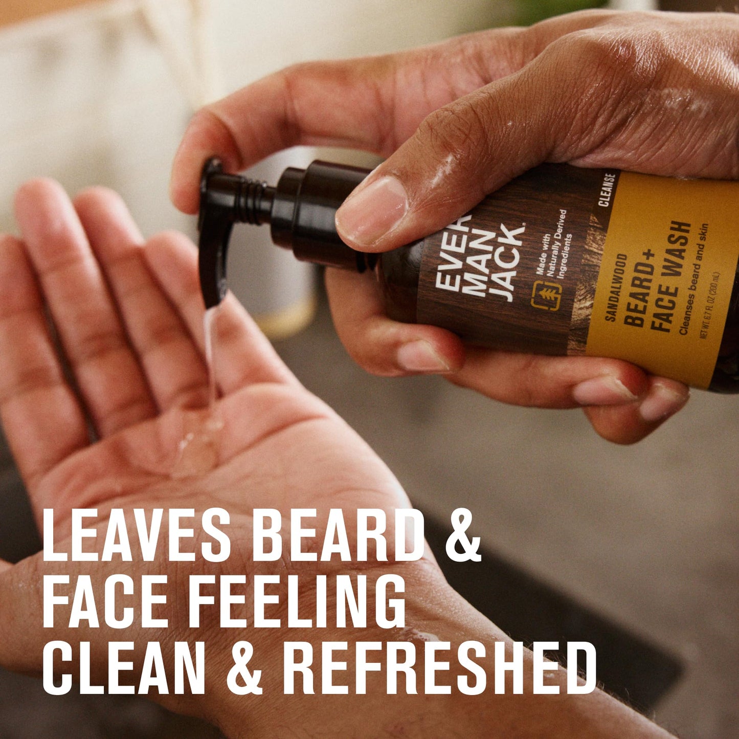 Every Man Jack Beard + Face Wash - Sea Salt Scent - Gently cleanse skin and soften beard - Made with Glycerin and Aloe - 6.7 fl. oz (2 Pack)