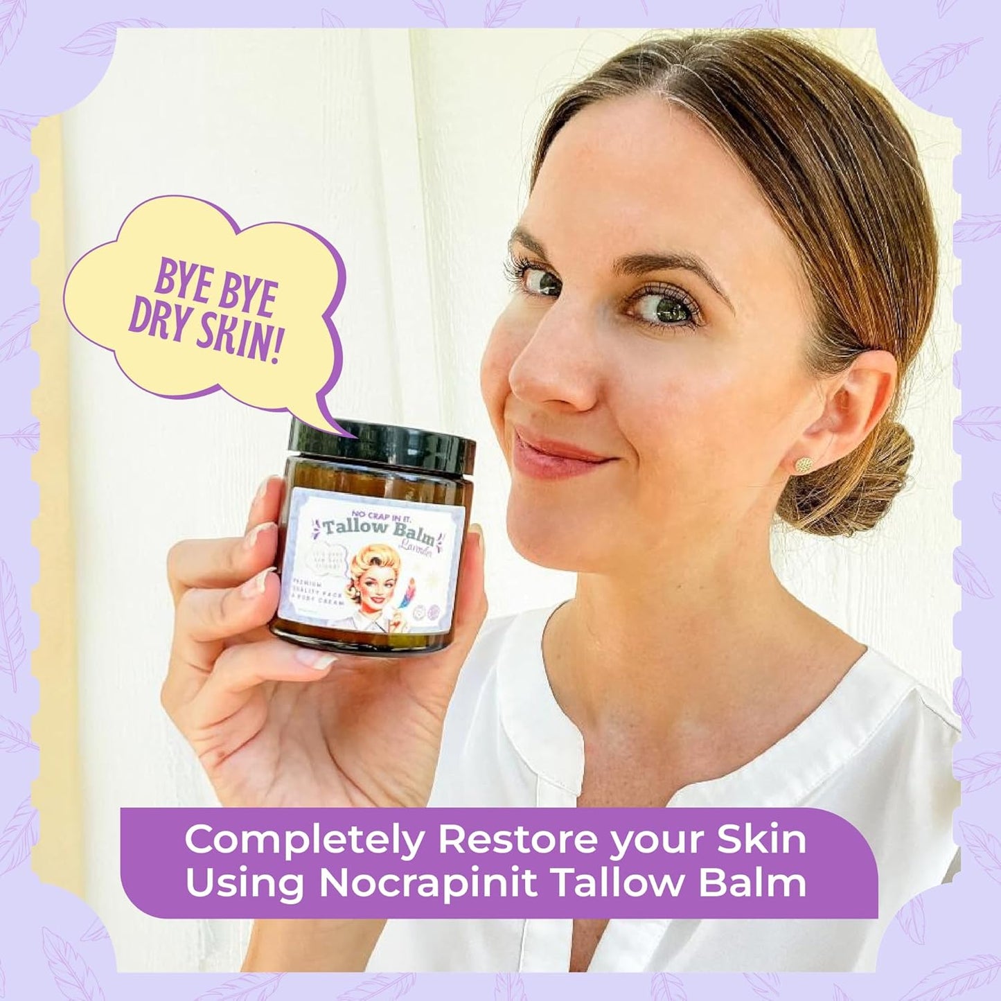 Tallow Balm for Deep Moisturization | Grass-Fed Tallow & Beeswax - 4 Oz Lavender Scent
