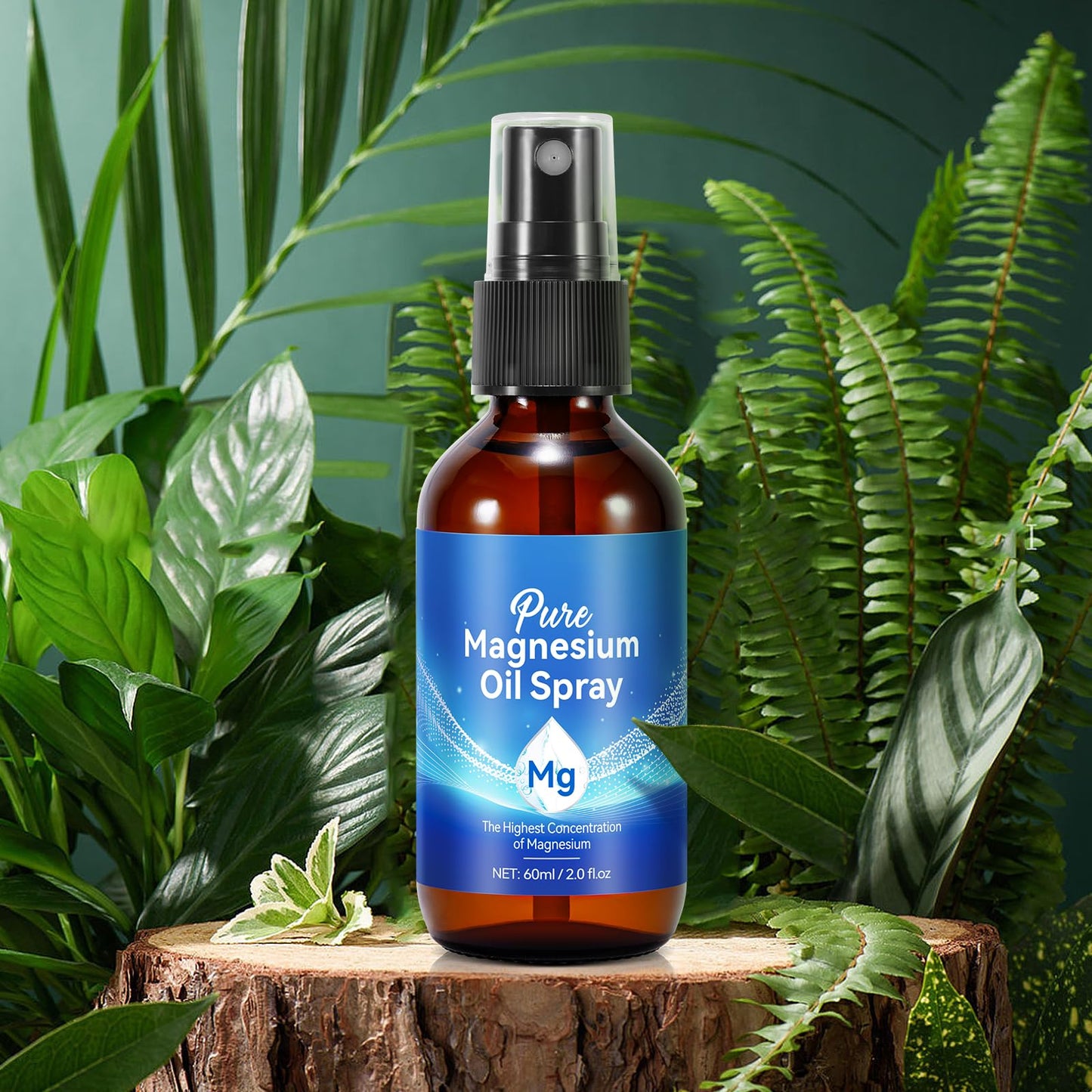 Pure Magnesium Oil Spray, 100% Pure & Natural Magnesium Oil Spray 2.0 fl. oz, Magnesium Oil Spray for Sleep Quality, Skin, Muscle, Men and Women.