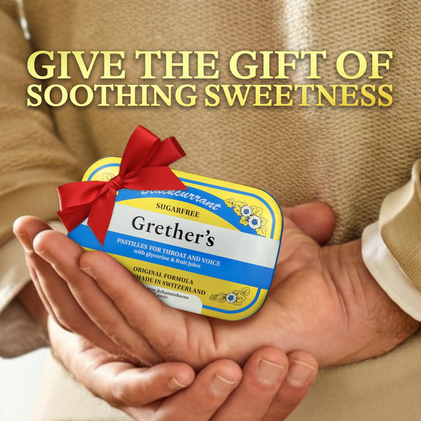 GRETHER'S Sugarfree Blackcurrant Pastilles – Premium Swiss Throat Lozenges for Dry Mouth & Sore Throat Comfort – Gift for Singers, Intense Fruit Flavor, Gluten & Lactose Free – 3.75 oz