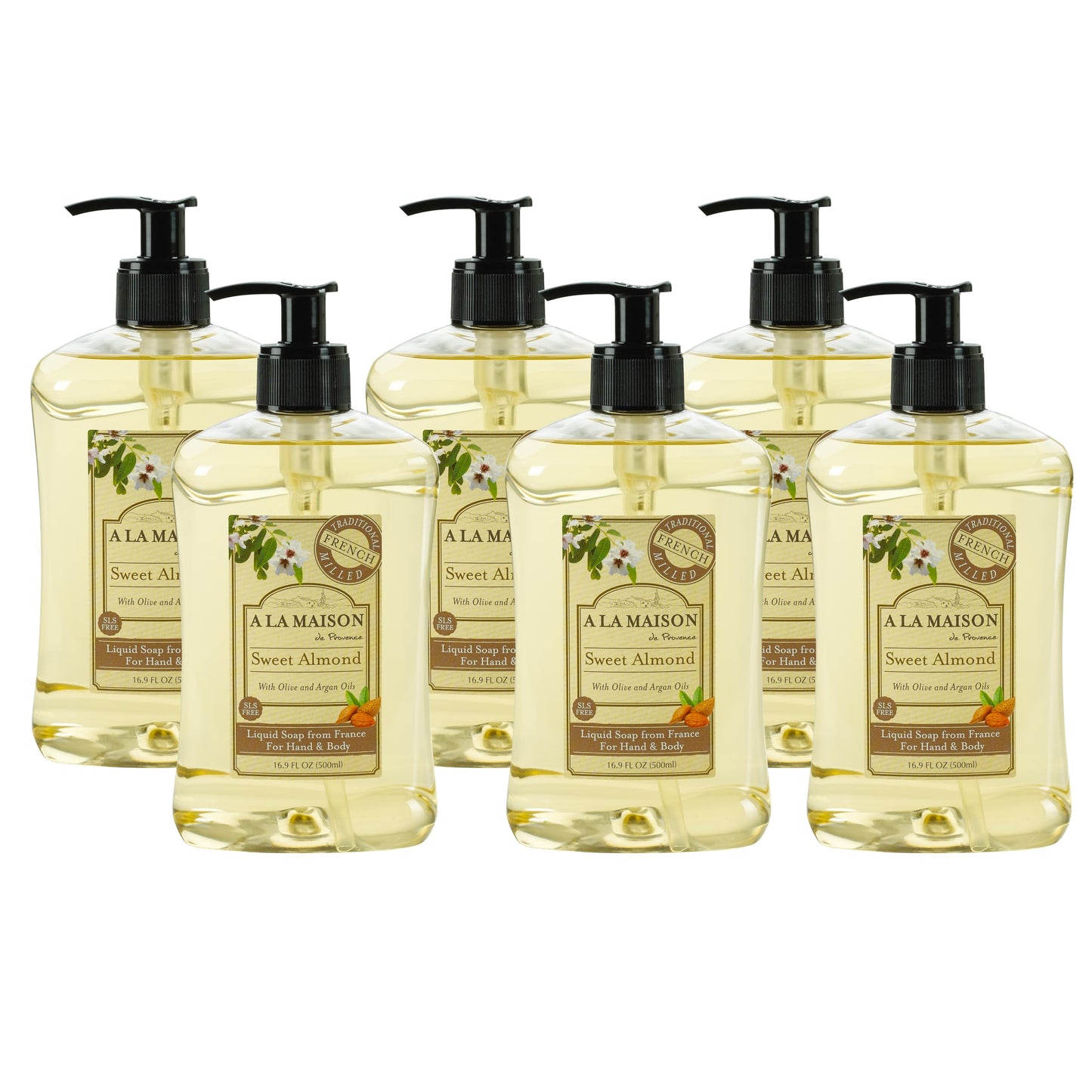 A LA MAISON French Liquid Hand Soap, Pure Coconut - Natural Hand Wash Made with Essential Oils - Biodegradable, Plant-Based, Vegan, Cruelty-Free, Alcohol & Paraben Free (16.9 oz, 2 Pack)