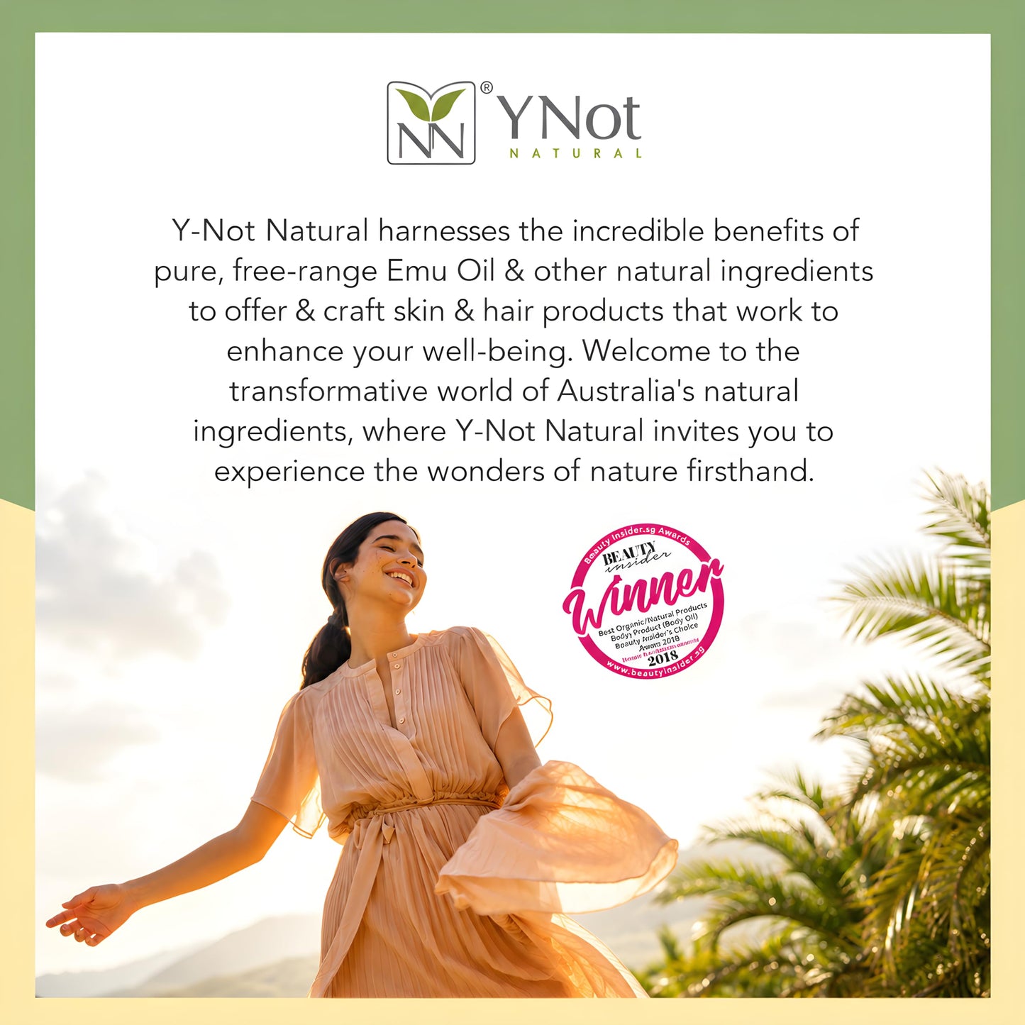 Y Not Natural Pure Emu Oil - Organic Moisture for Face, Body, Hair, Scalp & Nails - Rich in Omega 3-6-9, Vitamins & Essential Minerals - Australian Emu Oil (60ml) 2.03 fl oz - Rose Canvas