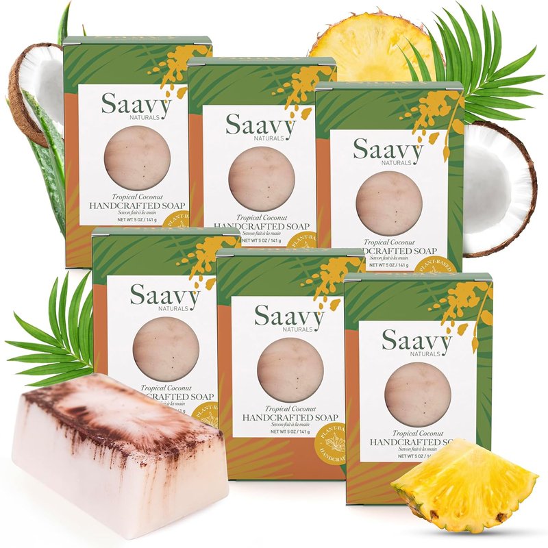 Handmade Vegan Soap Bar - Moisturizing Organic Bath Soaps for Women | Creamy Lather, 5 Oz, 2 Pack