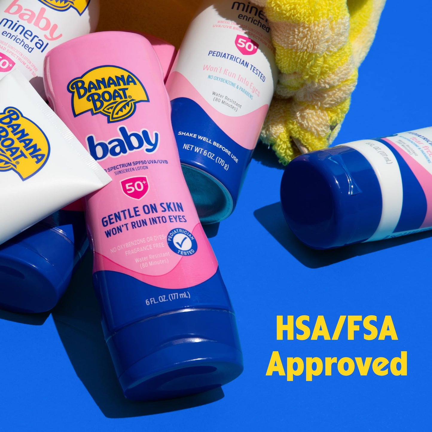 Banana Boat Baby Sunscreen Lotion, SPF 50+, 6oz, Twin Pack